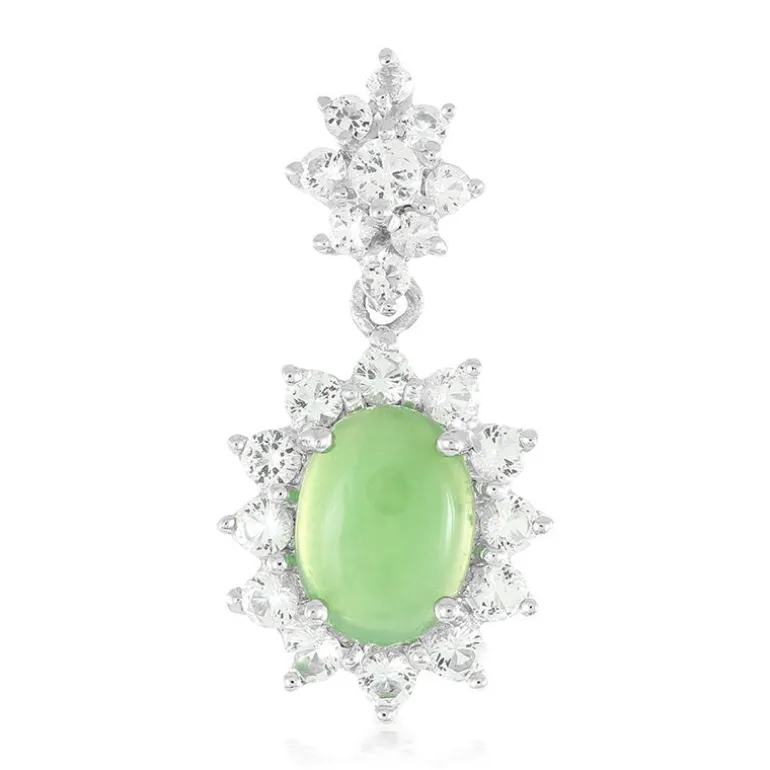 Kaiserlicher Chrysopras-Silberanhänger