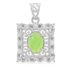 Kaiserlicher Chrysopras-Silberanhänger