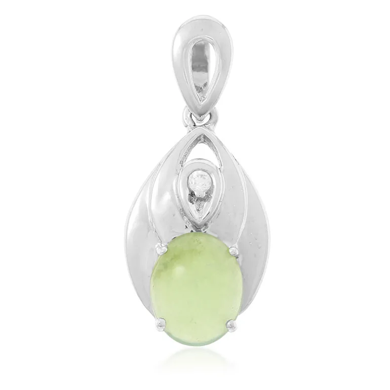 Kaiserlicher Chrysopras-Silberanhänger