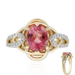 Kalifornischer Pinkfarbener Turmalin-Goldring (Rifkind 1894 Collection)