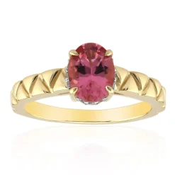 Kalifornischer Pinkfarbener Turmalin-Goldring (Remy Rotenier)