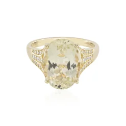 Kanariengelber Kunzit-Goldring (AMAYANI)