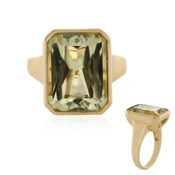 Kanariengelber Kunzit-Goldring