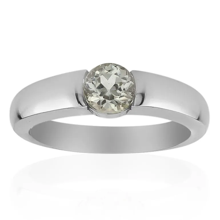 Kanariengelber Kunzit-Silberring