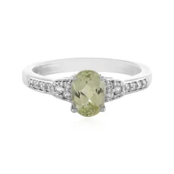 Kanariengelber Kunzit-Silberring