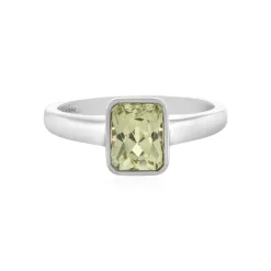 Kanariengelber Kunzit-Silberring