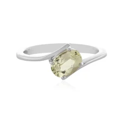 Kanariengelber Kunzit-Silberring