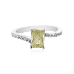 Kanariengelber Kunzit-Silberring