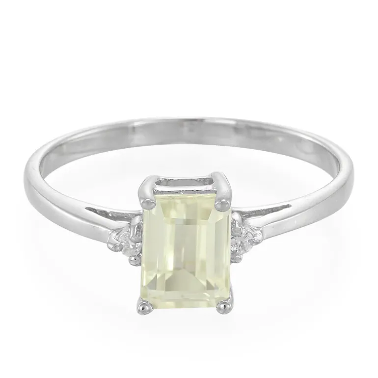 Kanariengelber Kunzit-Silberring