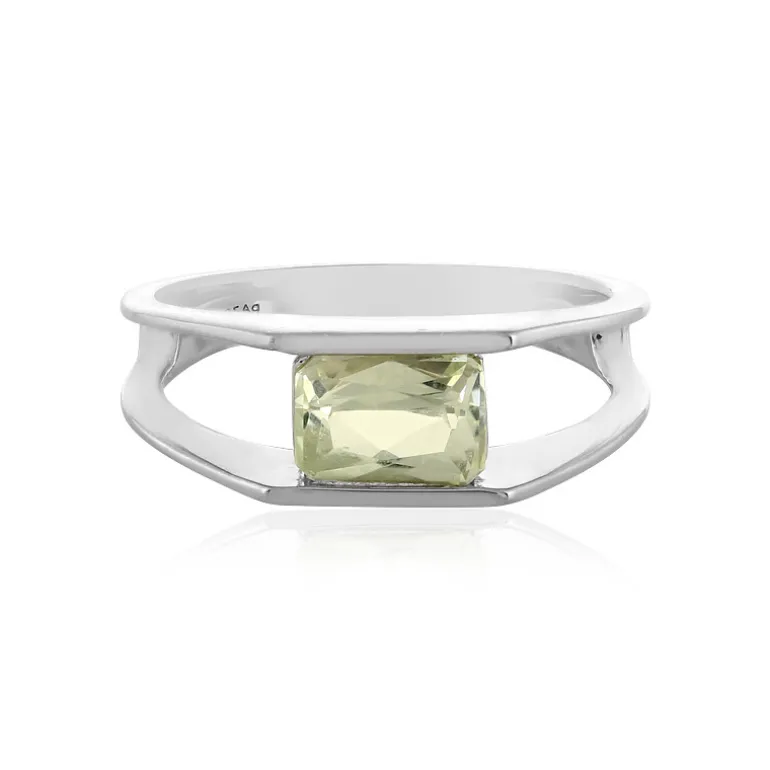 Kanariengelber Kunzit-Silberring