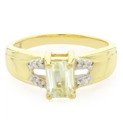 Kanariengelber Kunzit-Silberring