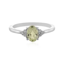 Kanariengelber Kunzit-Silberring