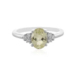 Kanariengelber Kunzit-Silberring