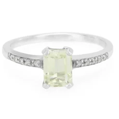 Kanariengelber Kunzit-Silberring