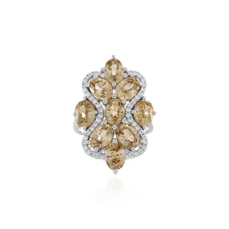 Kanariengelber Zirkon-Silberring