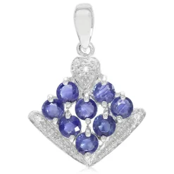 Kanchanaburi-Saphir-Silberanhänger