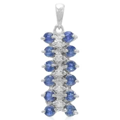 Kanchanaburi-Saphir-Silberanhänger