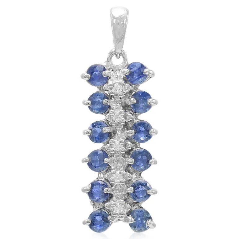 Kanchanaburi-Saphir-Silberanhänger