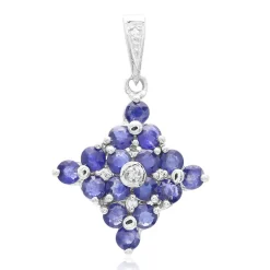 Kanchanaburi-Saphir-Silberanhänger