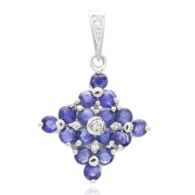 Kanchanaburi-Saphir-Silberanhänger