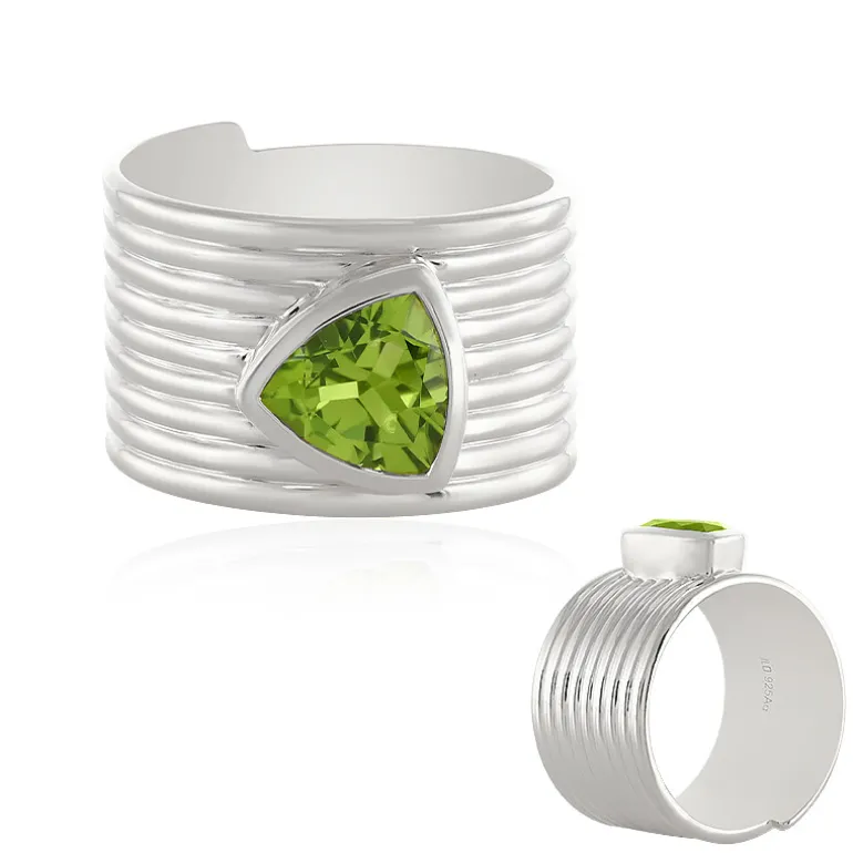 Kaschmir-Peridot-Silberring (de Melo)