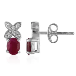 Kenianischer Rubin-Silberohrringe