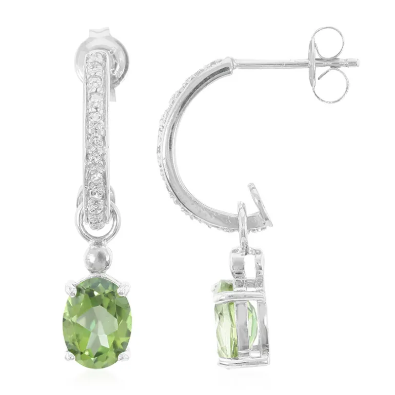 Kiwi-Topas-Silberohrringe