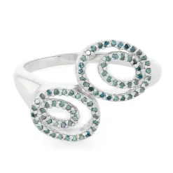 Königsblauer Diamant-Silberring