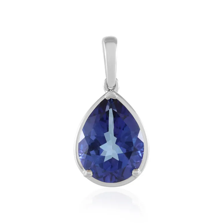 Kobaltblauer Topas-Silberanhänger