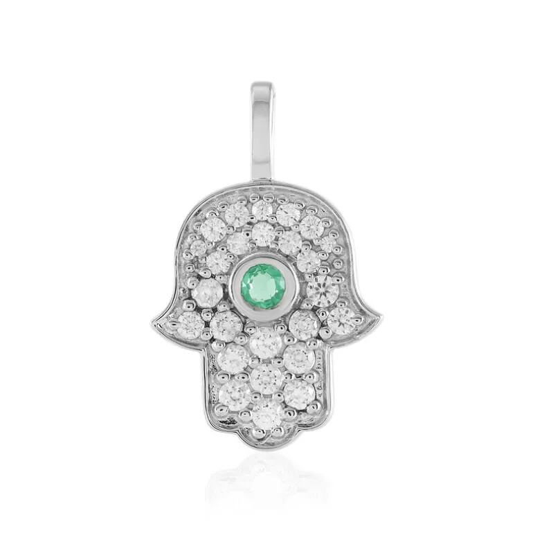 Kolumbianischer Smaragd-Silberanhänger