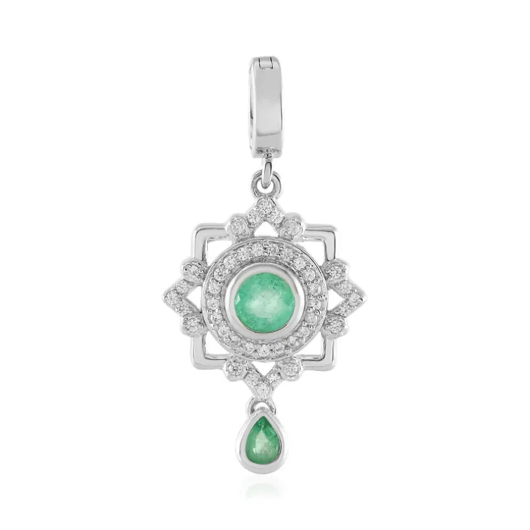 Kolumbianischer Smaragd-Silberanhänger