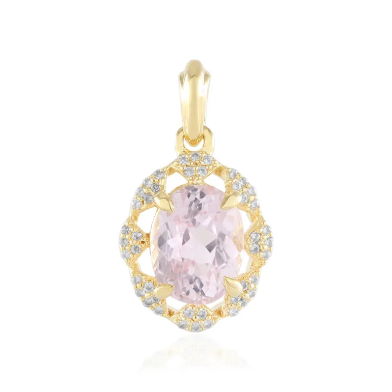 Kunzit-Silberanhänger