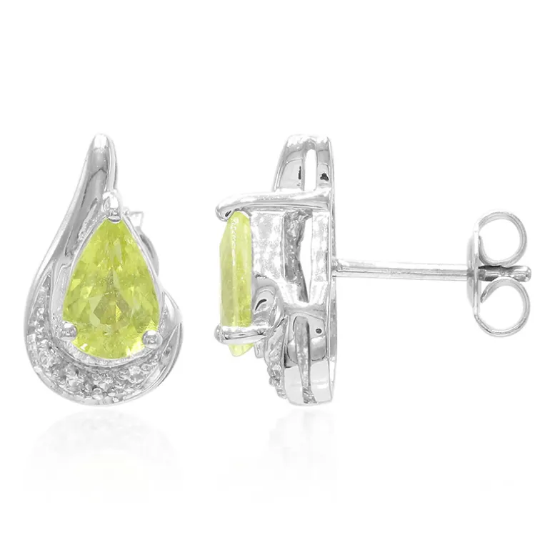 Kupfer-Turmalin-Silberohrringe