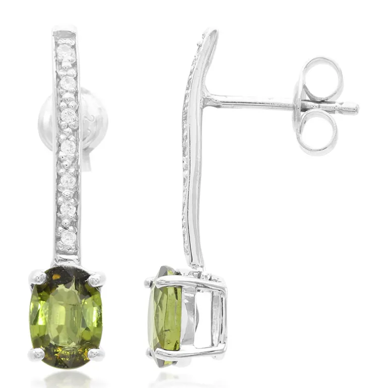 Kupfer-Turmalin-Silberohrringe