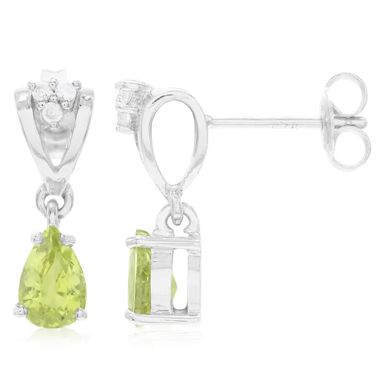 Kupfer-Turmalin-Silberohrringe