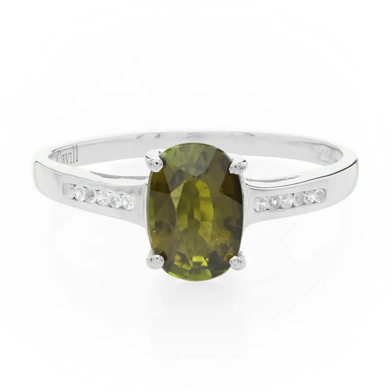 Kupfer-Turmalin-Silberring