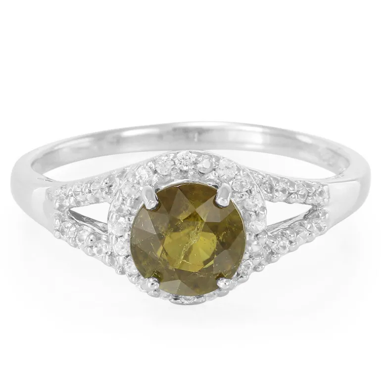 Kupfer-Turmalin-Silberring