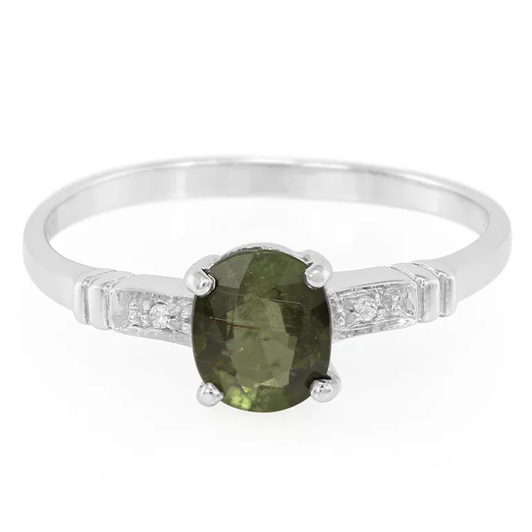 Kupfer-Turmalin-Silberring