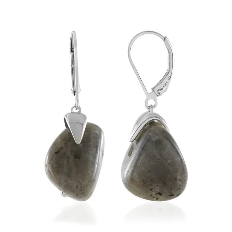 Labradorit-Silberohrringe