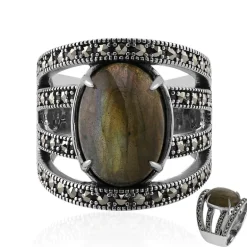 Labradorit-Silberring (Annette classic)