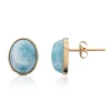 Larimar-Goldohrringe