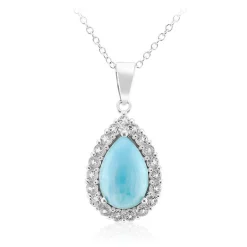 Larimar-Silberhalskette