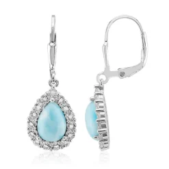 Larimar-Silberohrringe