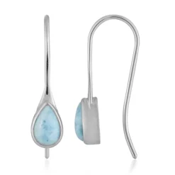 Larimar-Silberohrringe (Bali Barong)