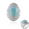 Larimar-Silberring (Dallas Prince Designs)