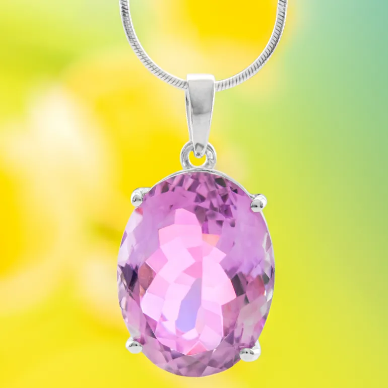 Lavendel-Amethyst-Silberanhänger