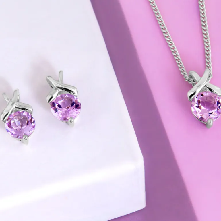 Lavendel-Amethyst-Silberanhänger