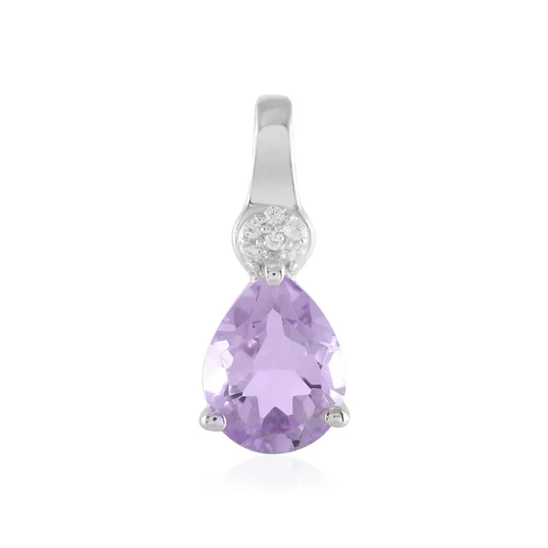 Lavendel-Amethyst-Silberanhänger