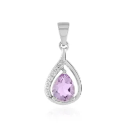 Lavendel-Amethyst-Silberanhänger
