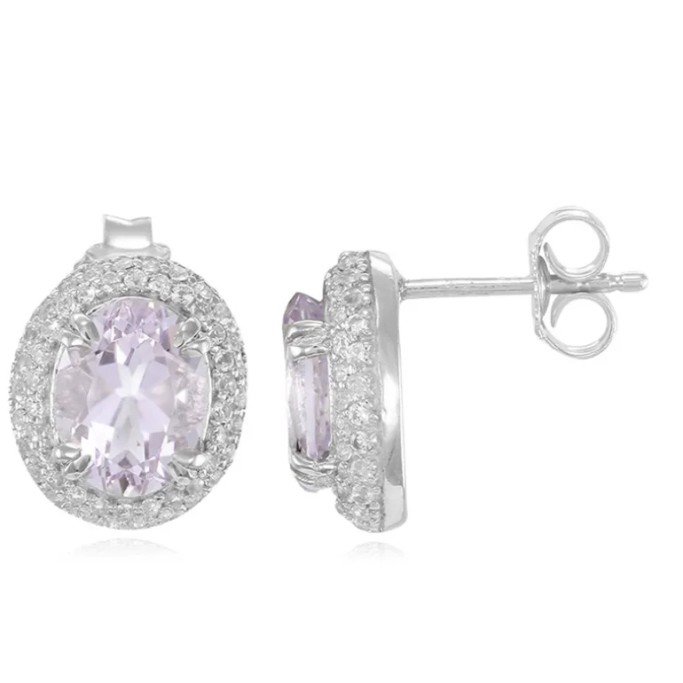 Lavendel-Amethyst-Silberohrringe